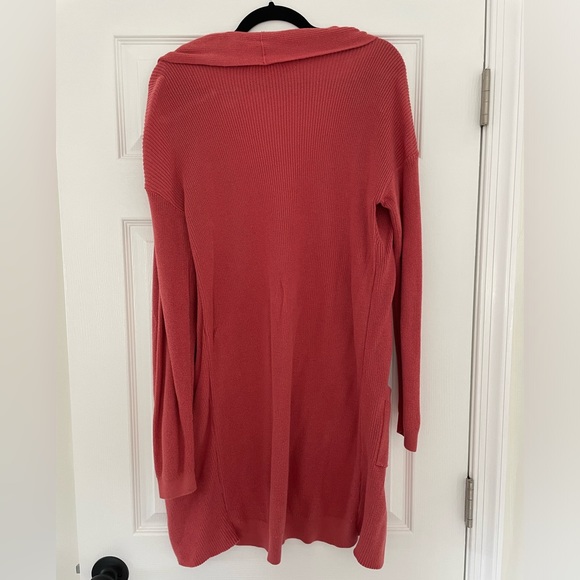 BP. Open Knit Long Cardigan- Coral, Sz. M - Picture 2 of 3